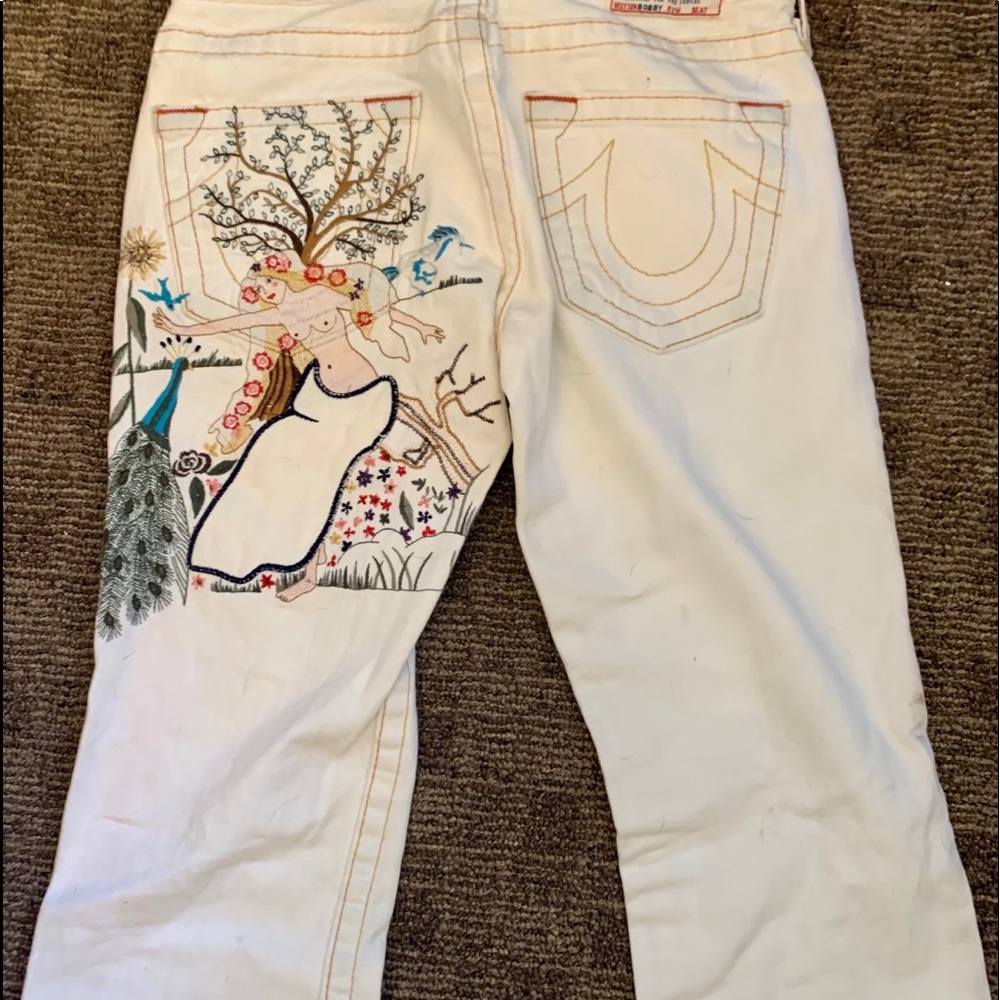 True Religion Goddess white denim.